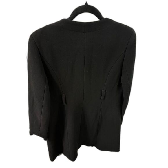 J Crew Women's Coat Wool Blend Long Black Fitted Size 10 Work Travel Casual - Picture 2 of 8